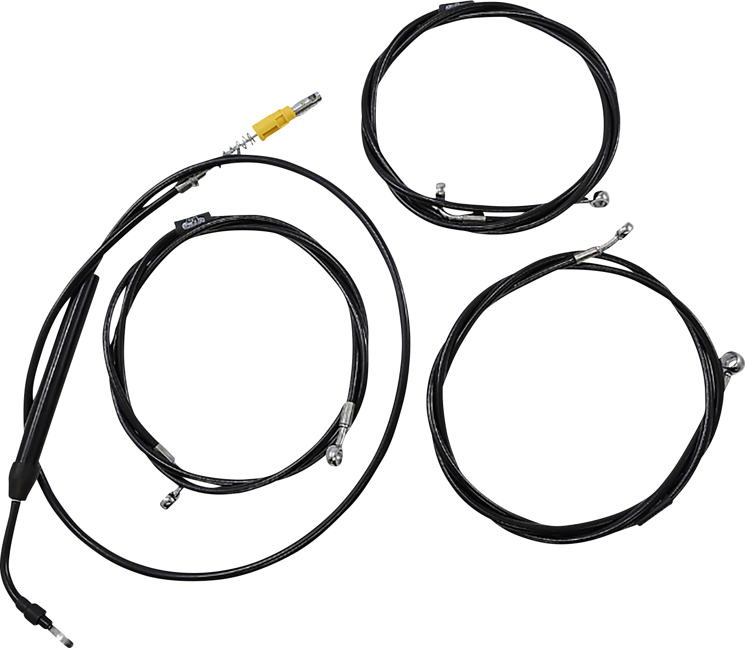 LA CHOPPERS Standard Black Vinyl Handlebar Cable/Brake Line Kit - 15"-17" Ape Hangers - '21-'22 Touring LA-8058KT-16B
