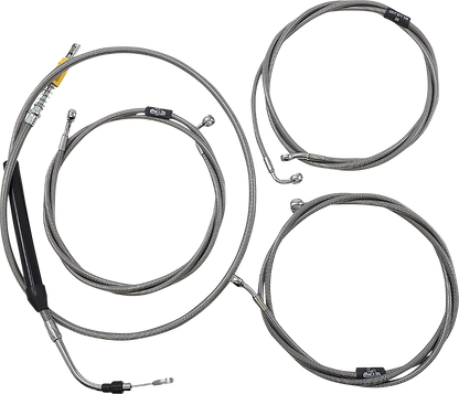 LA CHOPPERS Standard Stainless Braided Handlebar Cable/Brake Line Kit - 18"-20" Ape Hangers - '21-'22 Touring LA-8058KT-19