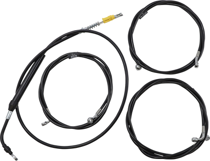 LA CHOPPERS Standard Black Vinyl Handlebar Cable/Brake Line Kit - 18"-20" Ape Hangers - '21-'22 Touring LA-8058KT-19B