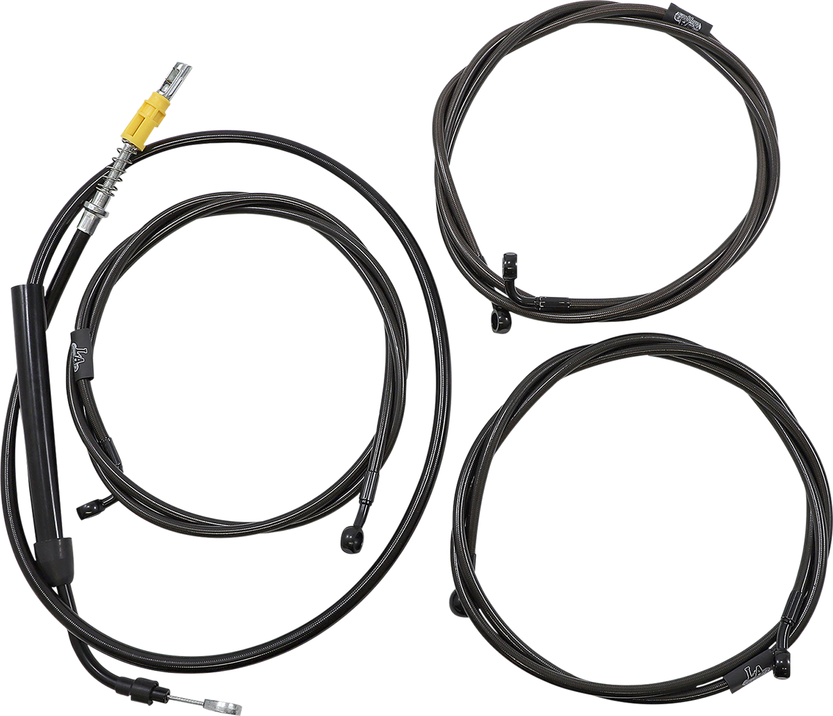 LA CHOPPERS Complete Midnight Braided Cable Kit - 12"-14" Handlebars - ABS - '21-'22 Touring LA-8058KT2-13M
