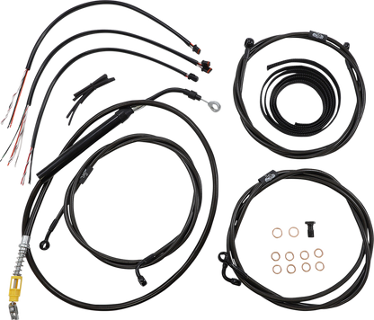 LA CHOPPERS Complete Midnight Braided Cable Kit - 15"-17" Handlebars - ABS - '21-'22 Touring LA-8058KT2-16M