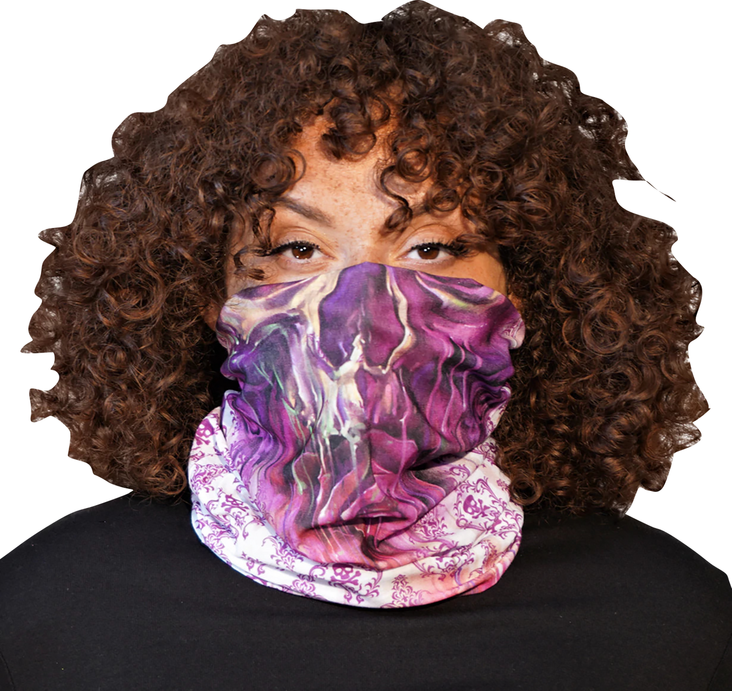 LETHAL THREAT Watercolor Skull Face Neck Scarf NS90825