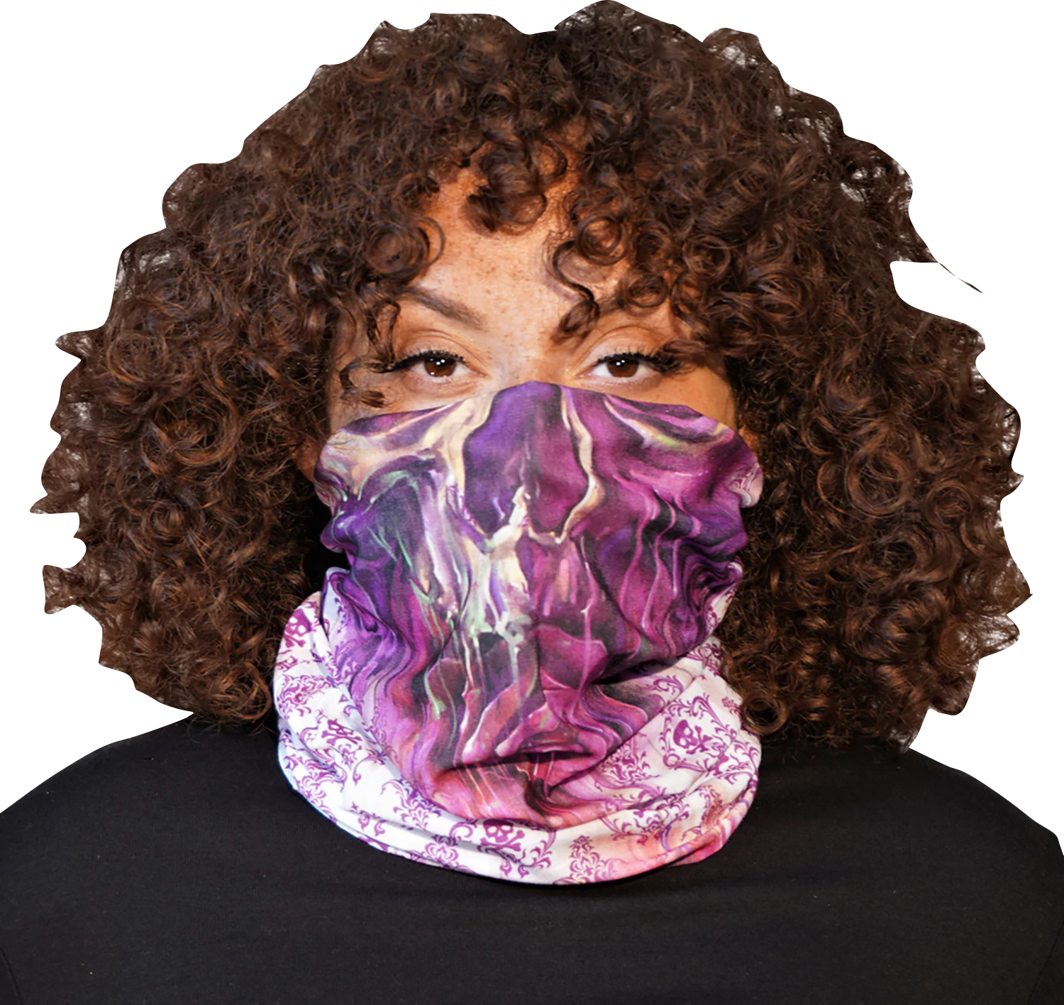 LETHAL THREAT Watercolor Skull Face Neck Scarf NS90825