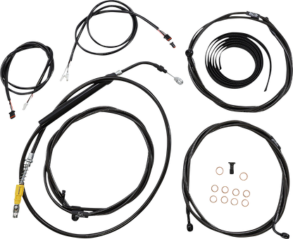 LA CHOPPERS Complete Plug-and-Play Cable Kit - Stock Handlebars - '21-'22 FLTR - ABS - Black LA-8058KT3-08B