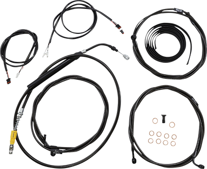 LA CHOPPERS Complete Plug-and-Play Cable Kit - 12" - 14" Handlebars - '21-'22 FLTR - ABS - Midnight LA-8058KT3-13M