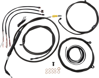 LA CHOPPERS Complete Midnight Braided Cable Kit - 18"-20" Handlebars - ABS - '21-'22 Touring LA-8058KT2-19M