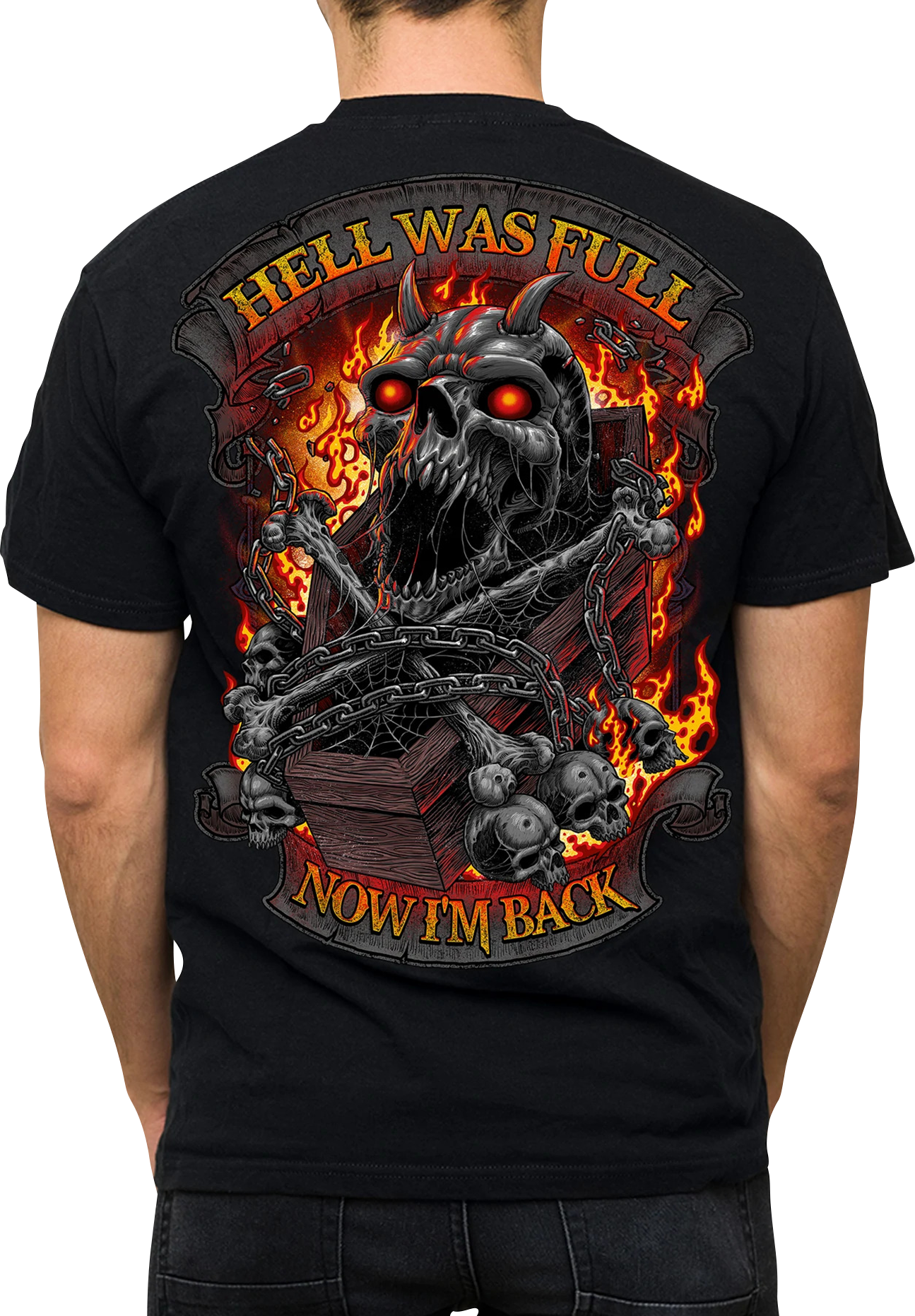 LETHAL THREAT Hell Was Full T-Shirt - Black - 3XL LT20901XXXL