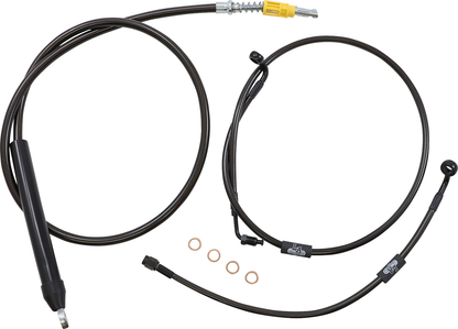 LA CHOPPERS Standard Midnight Braided Handlebar Cable/Brake Line Kit - 18"-20" Ape Hangers - '18-'22 Softail LA-8155KT-19M