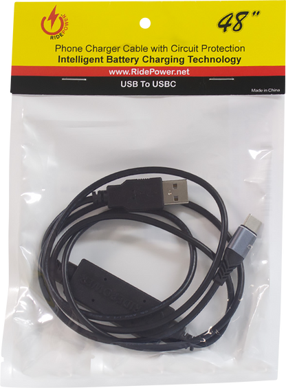RIDEPOWER USB to USB-C Cable - Charger - Single-End - 4' 1248USBUSBC4FT