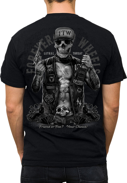 LETHAL THREAT Friend or Foe T-Shirt - Black - 2XL LT20904XXL