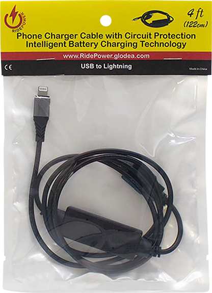 RIDEPOWER USB to Lightning Cable - Charger - Single-End - 4' RP1248USBLHT4FT