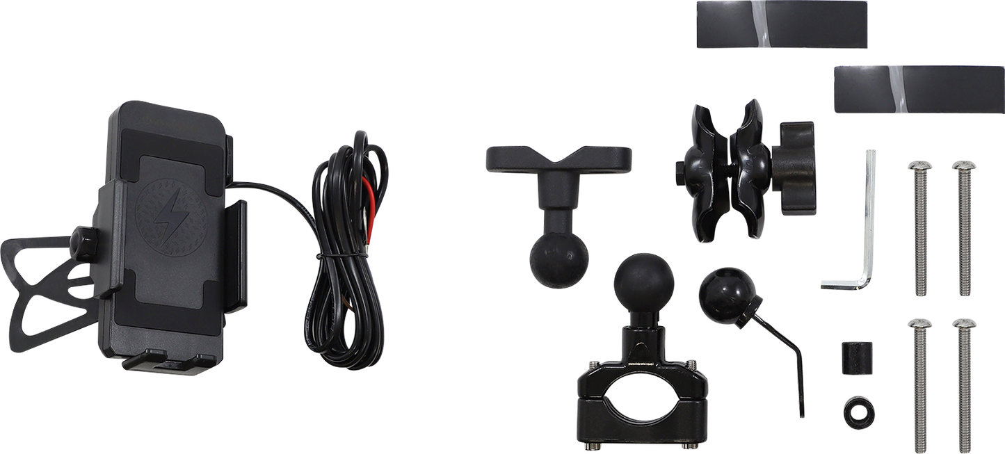 RIDEPOWER Phone Holder Ball Mount - Wireless Charging RPPMMTLBKBW12