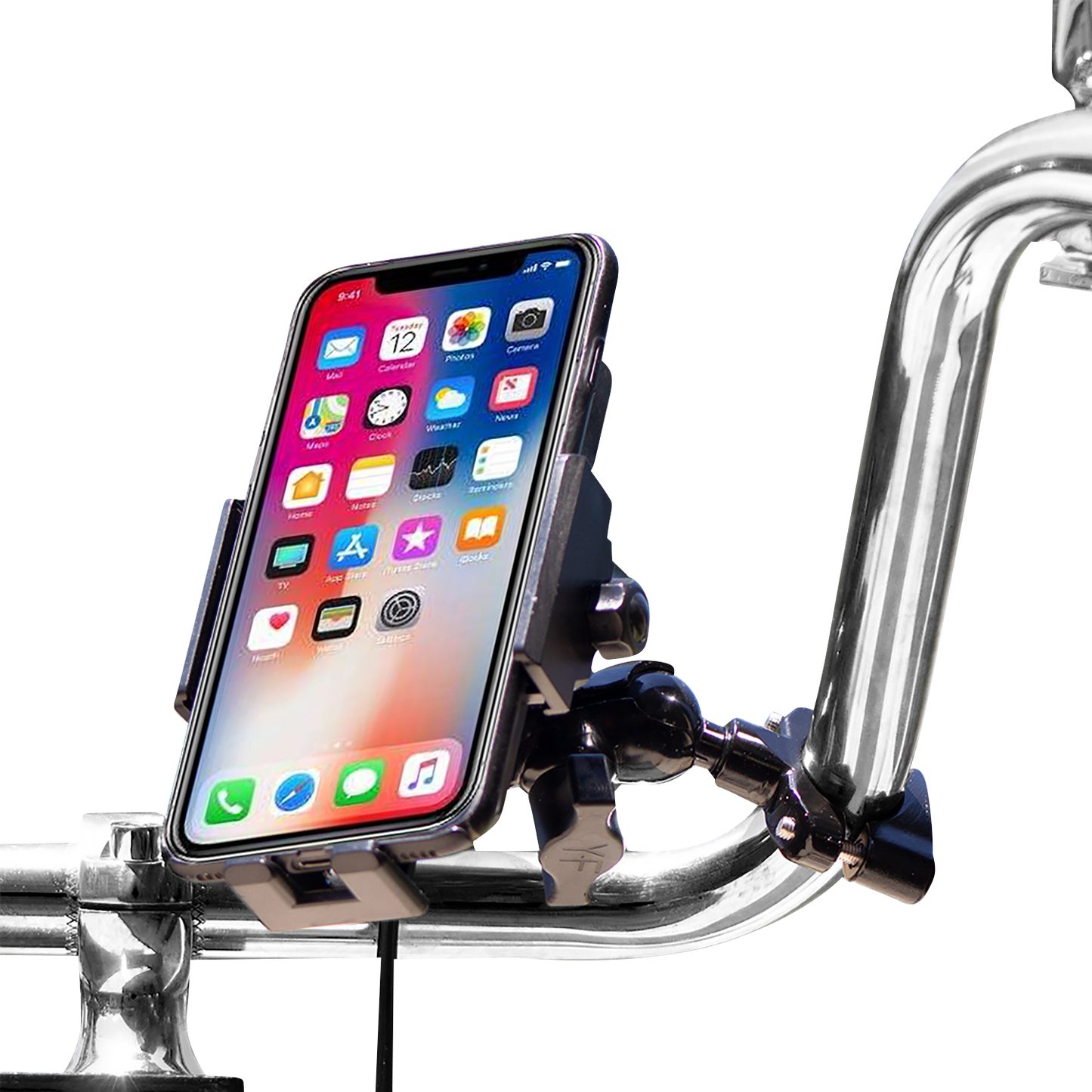 RIDEPOWER Phone Holder Ball Mount - Wireless Charging RPPMMTLBKBW12