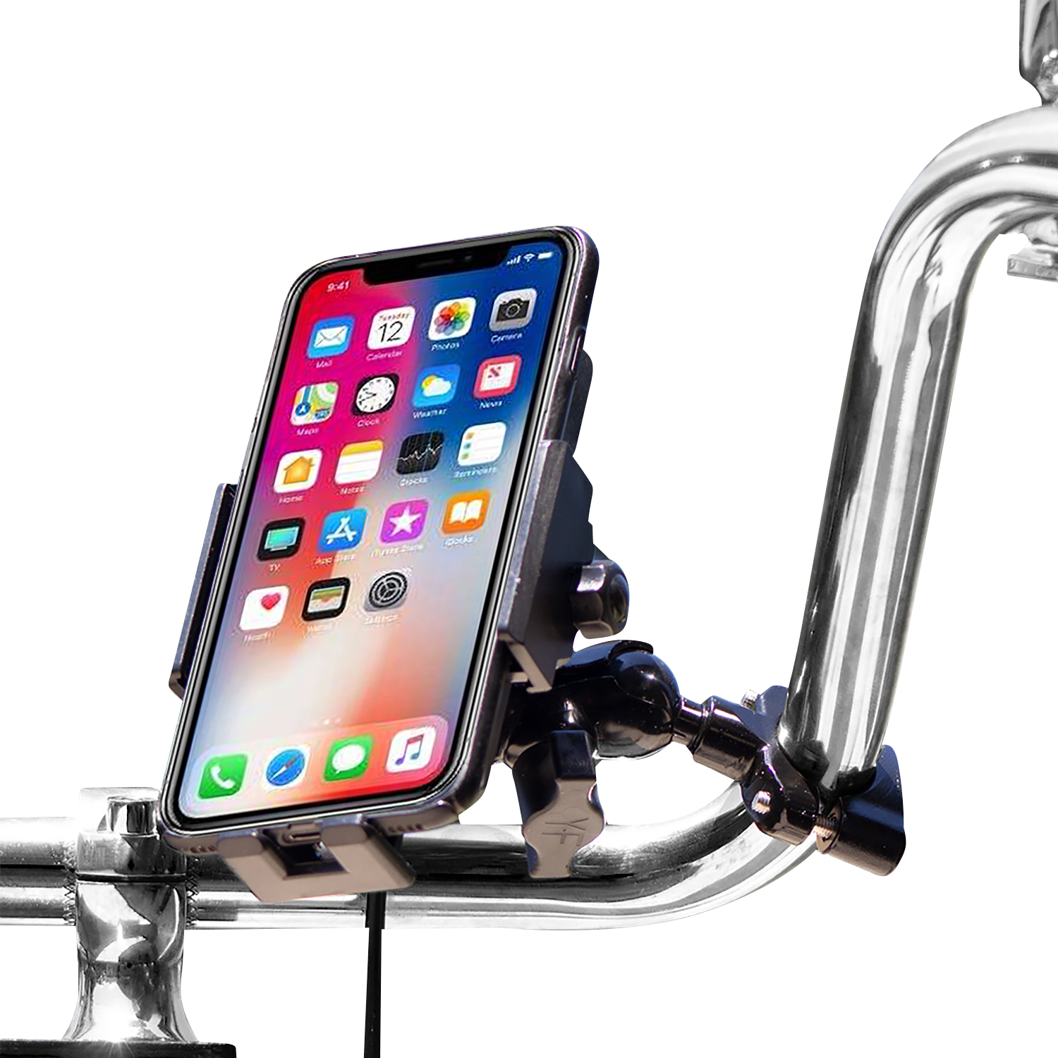 RIDEPOWER Phone Holder Ball Mount - Wireless Charging RPPMMTLBKBW12