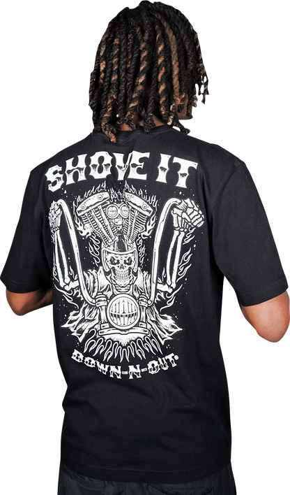LETHAL THREAT Down-N-Out Shove It T-Shirt - Black - Large DT10046L