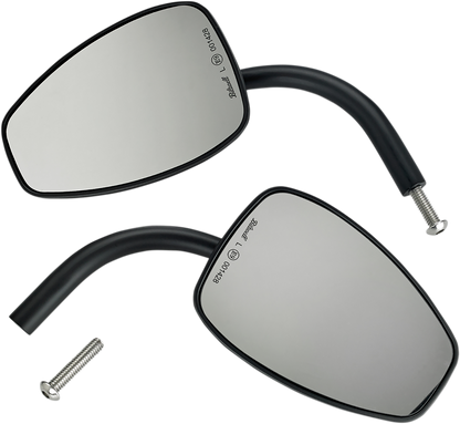 BILTWELL Mirrors - Utility - Side View - Teardrop - Perch - Black - Pair 6504-400-132