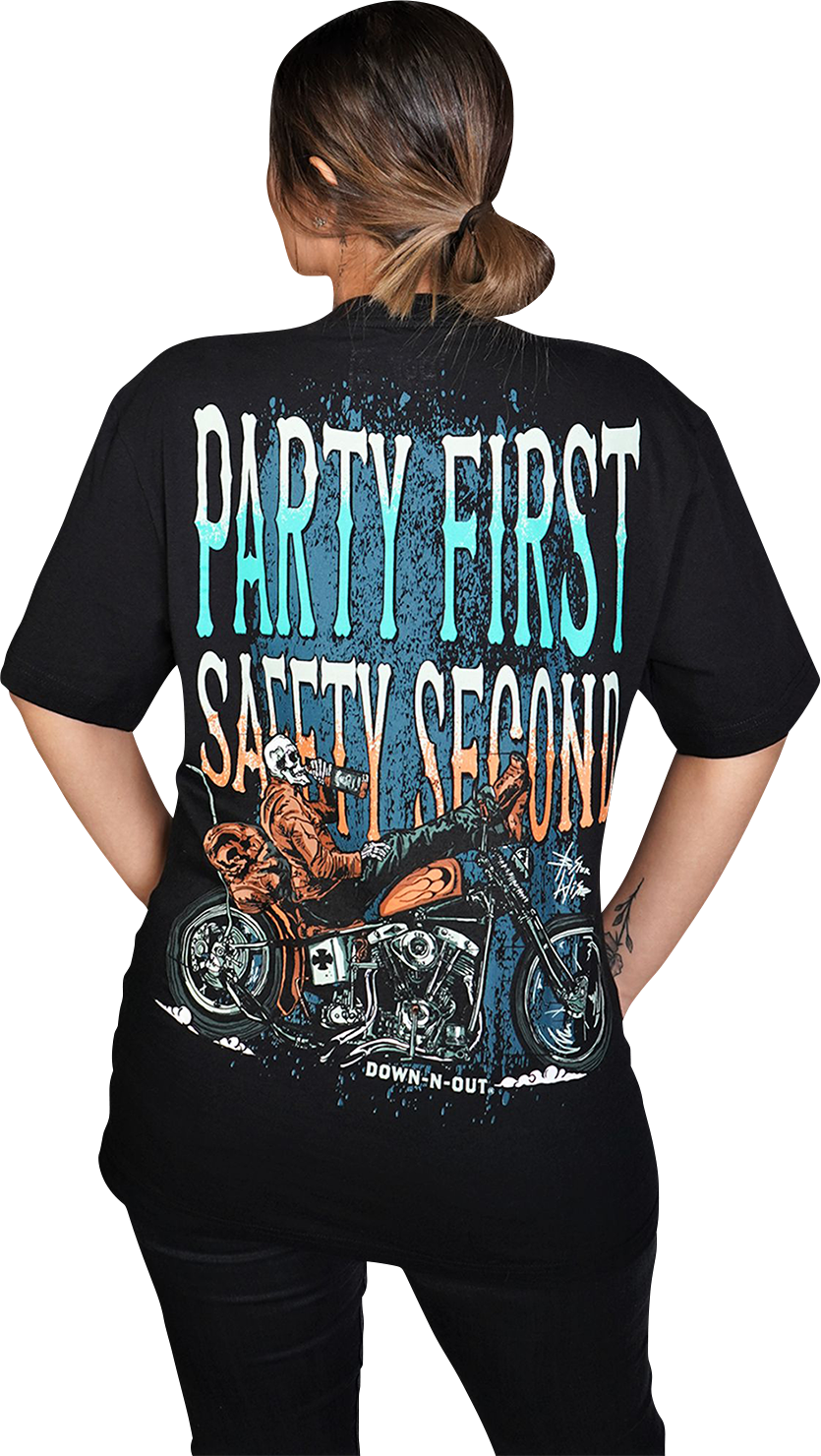 LETHAL THREAT Down-N-Out Party First Safety Second - Black - Medium DT10043M