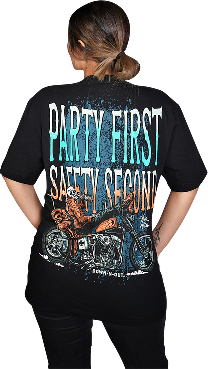 LETHAL THREAT Down-N-Out Party First Safety Second - Black - XL DT10043XL