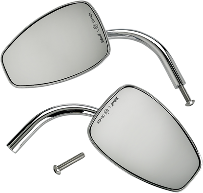 BILTWELL Mirrors - Utility - Side View - Teardrop - Perch - Chrome - Pair 6504-400-532