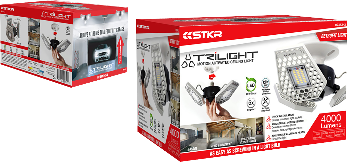 RISK RACING Ceiling Light - Garage/Home/Attic/Basement/Motion - 4000 Lumens - LED 00342-2