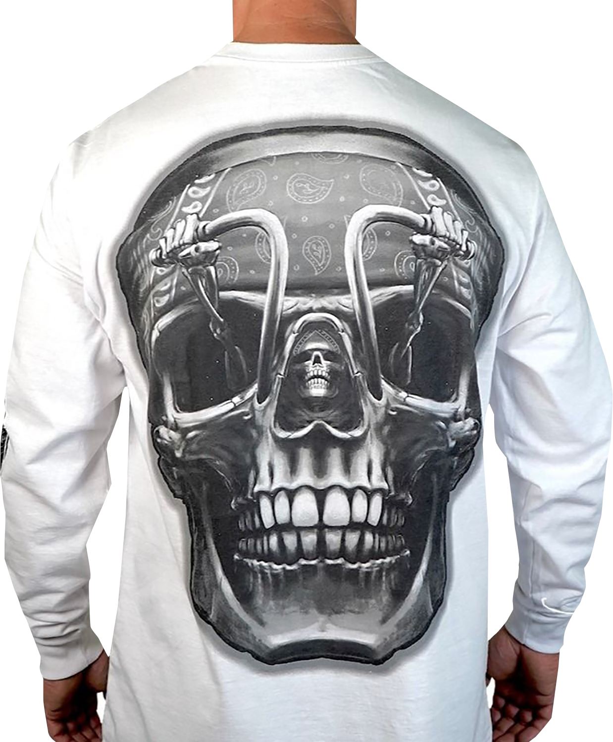 LETHAL THREAT Death Rider Long-Sleeve T-Shirt - White - 3XL LS20876XXXL
