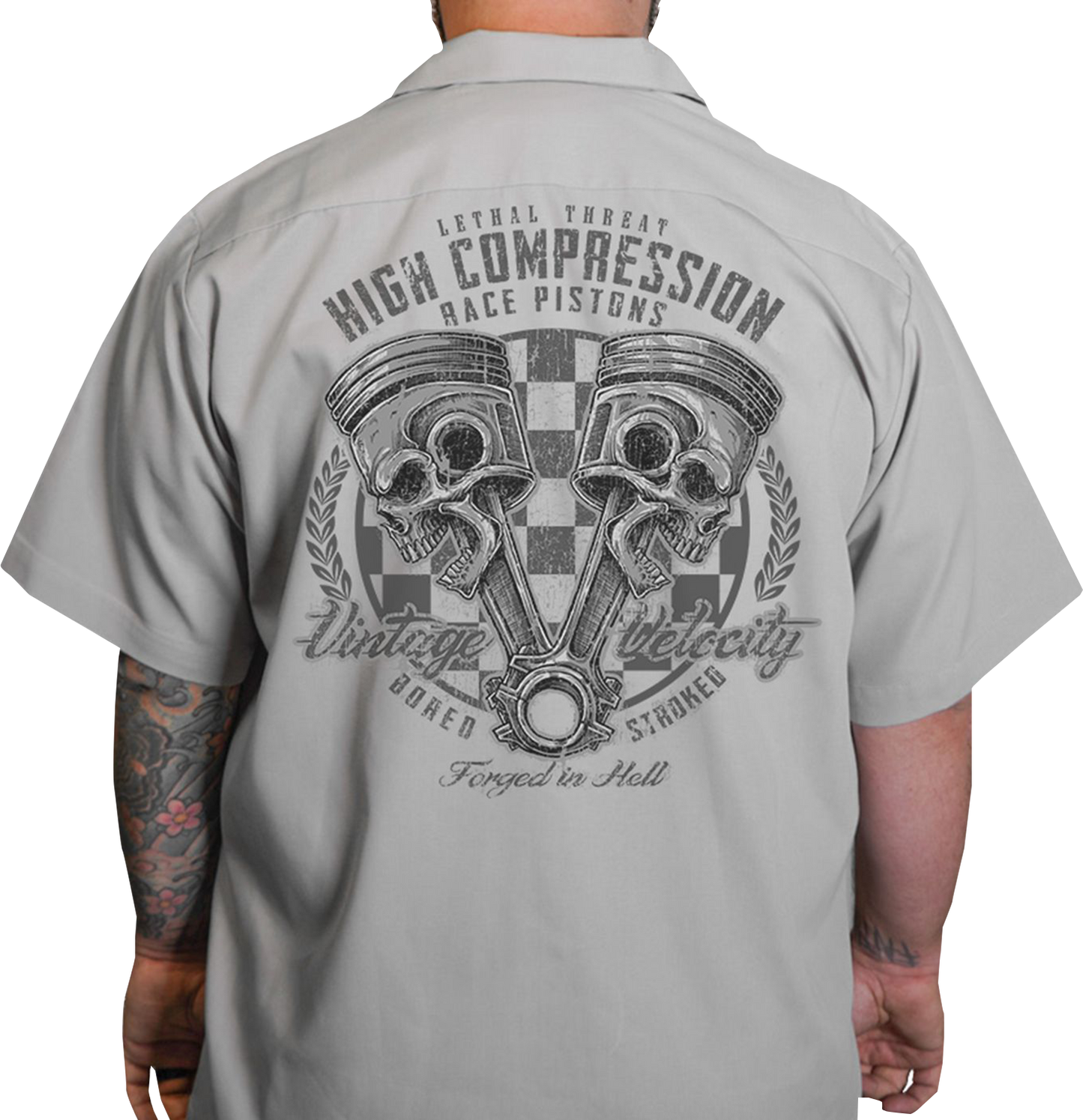 LETHAL THREAT High Compression Pistons Shop Shirt - Gray - 2XL DG60163XXL