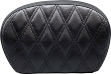 LE PERA Sissy Bar Pad - Large - Vinyl - Double Diamond - Shiny Black L-SBP01DD-SH