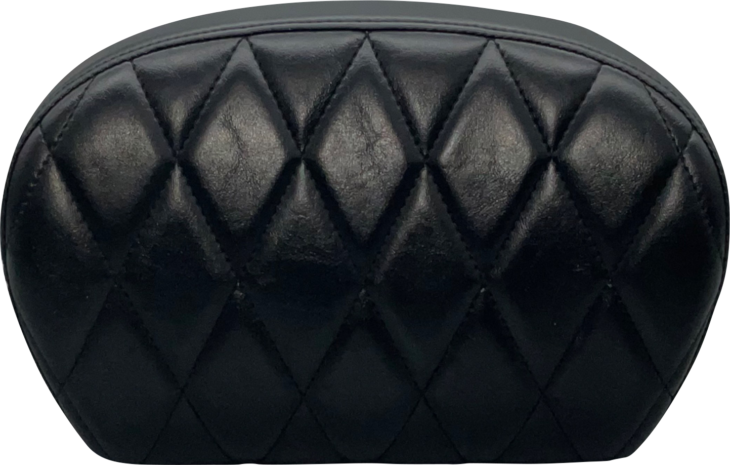 LE PERA Sissy Bar Pad - Large - Vinyl - Single Diamond - Shiny Black L-SBP01DM-SH