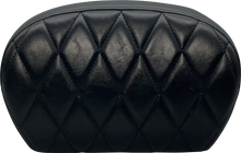 LE PERA Sissy Bar Pad - Large - Vinyl - Single Diamond - Shiny Black L-SBP01DM-SH