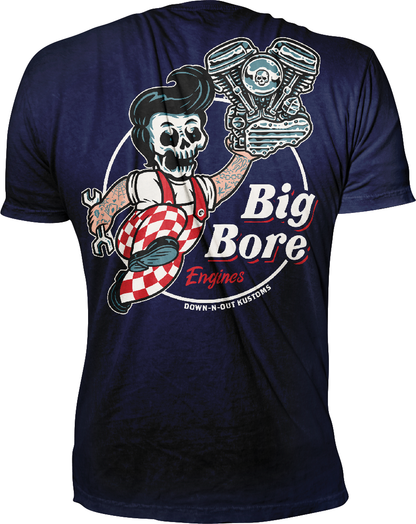 LETHAL THREAT Down-N-Out Big Bore T-Shirt - Navy - 2XL DT10048XXL