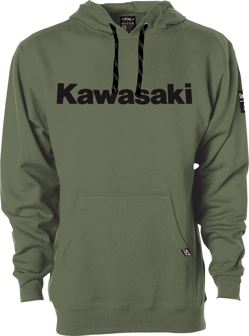 FACTORY EFFEX Kawasaki Squad Pullover Hoodie - Army Green - 2XL 26-88108