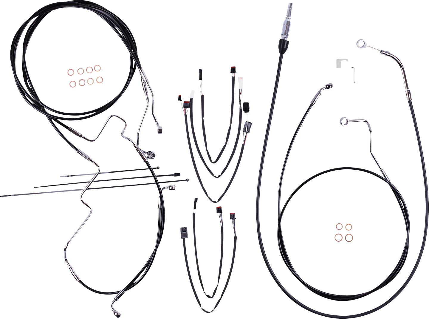 MAGNUM SHIELDING XR Handlebar Installation Kit - 12"-14" Ape Hangers - '21-'22 FLH - Black/Chrome 4891191