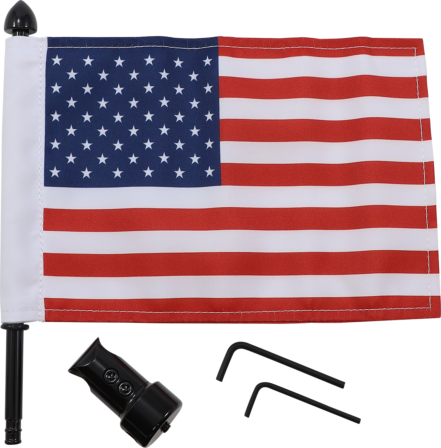 PRO PAD Luggage Rack Flag Mount - 5/8" Round - With 6" X 9" USA Flag BRFM-RDSB5