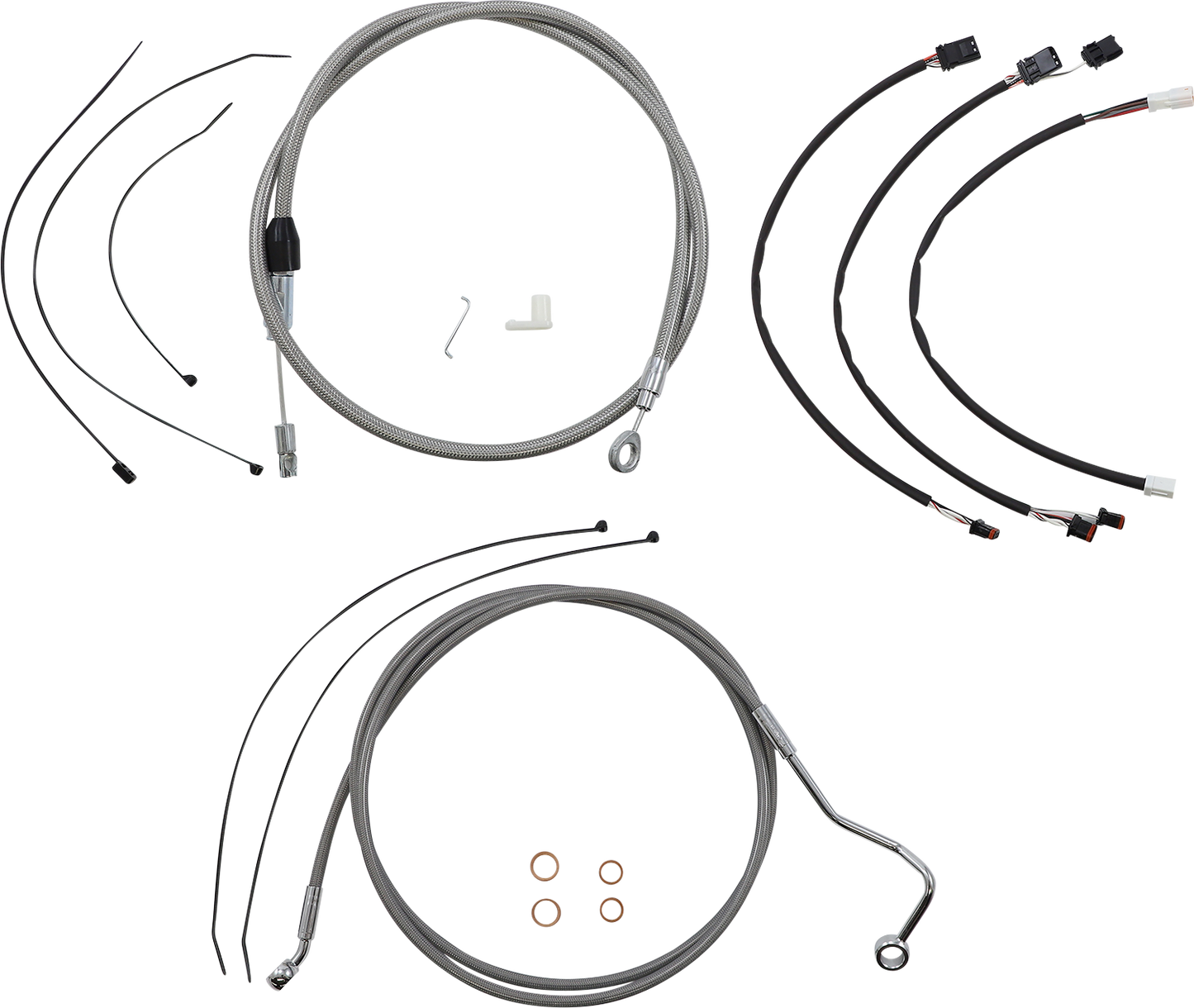 MAGNUM SHIELDING XR Handlebar Installation Kit - 15"-17" Ape Hangers - '21-'22 FLHR - Stainless Steel/Chrome 5891152