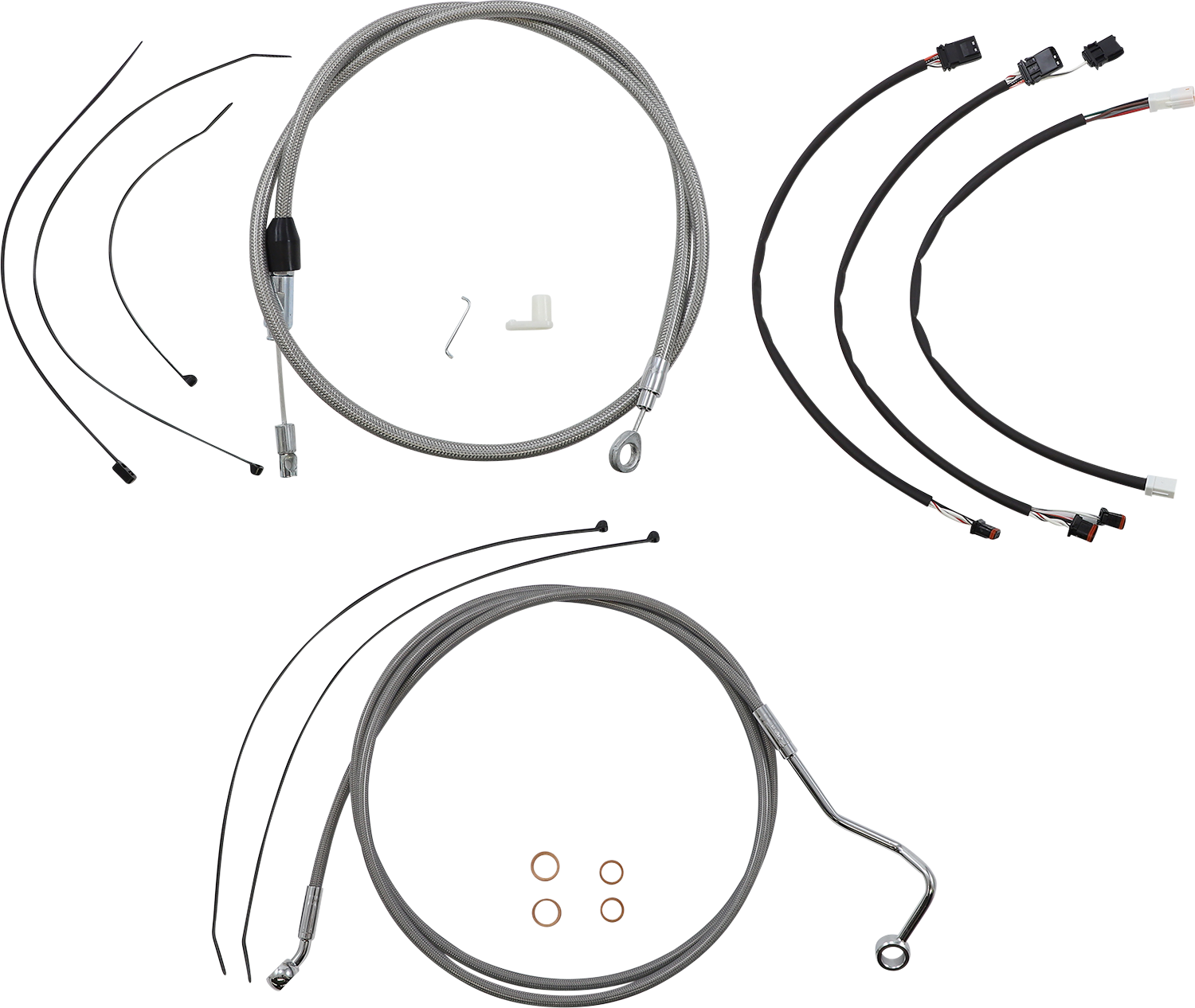 MAGNUM SHIELDING XR Handlebar Installation Kit - 15"-17" Ape Hangers - '21-'22 FLHR - Stainless Steel/Chrome 5891152