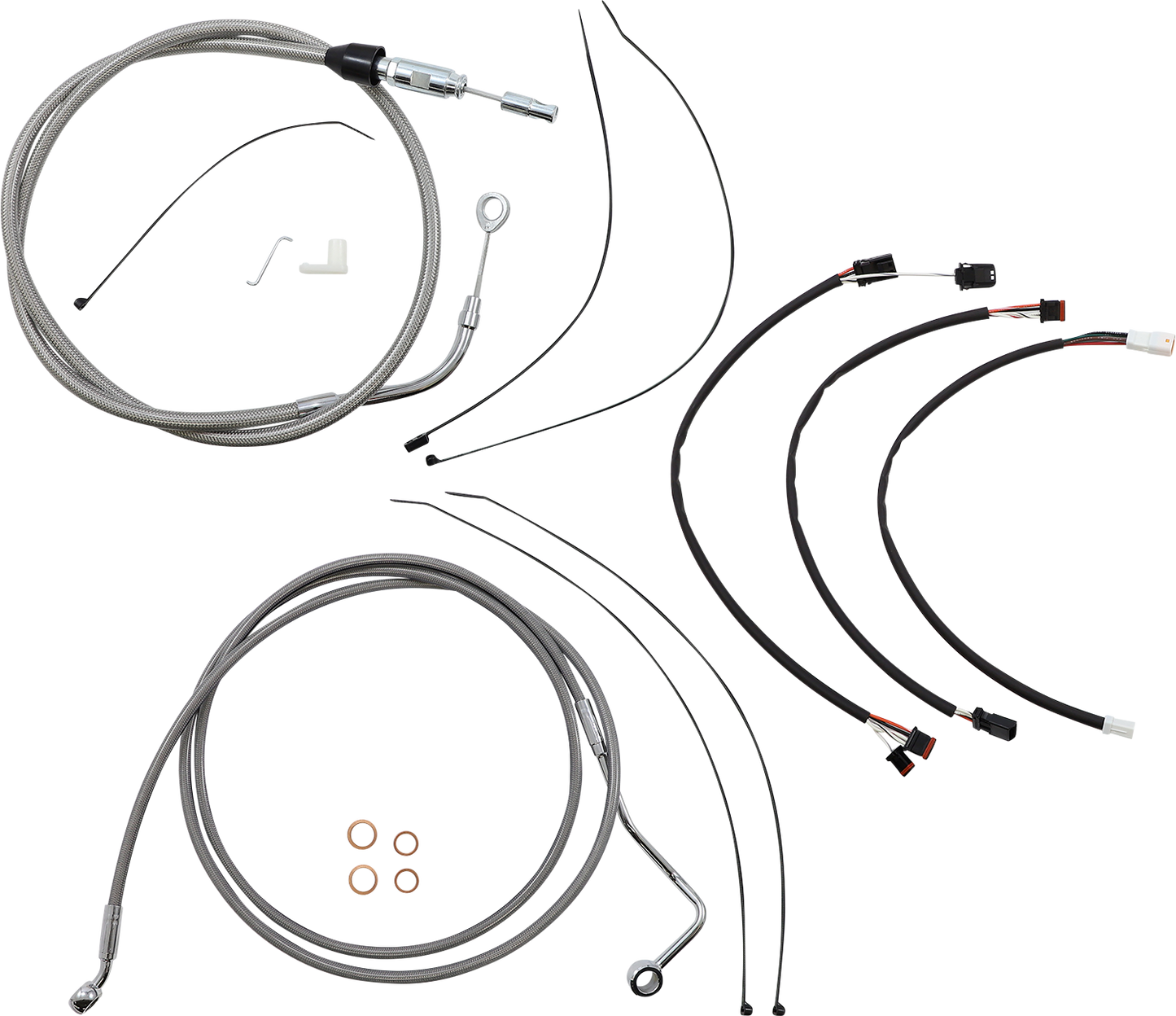 MAGNUM SHIELDING XR Handlebar Installation Kit - 15"-17" Ape Hangers - '21 FLH - Stainless Steel/Chrome 5891172