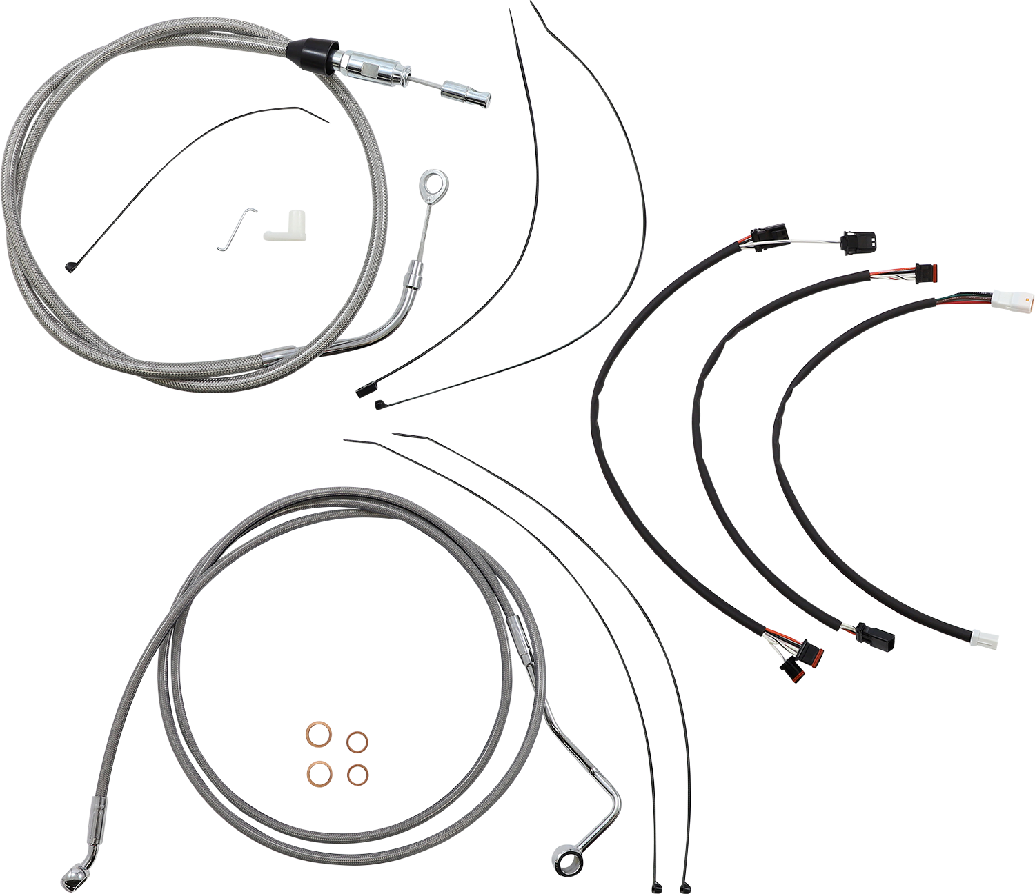 MAGNUM SHIELDING XR Handlebar Installation Kit - 15"-17" Ape Hangers - '21 FLH - Stainless Steel/Chrome 5891172