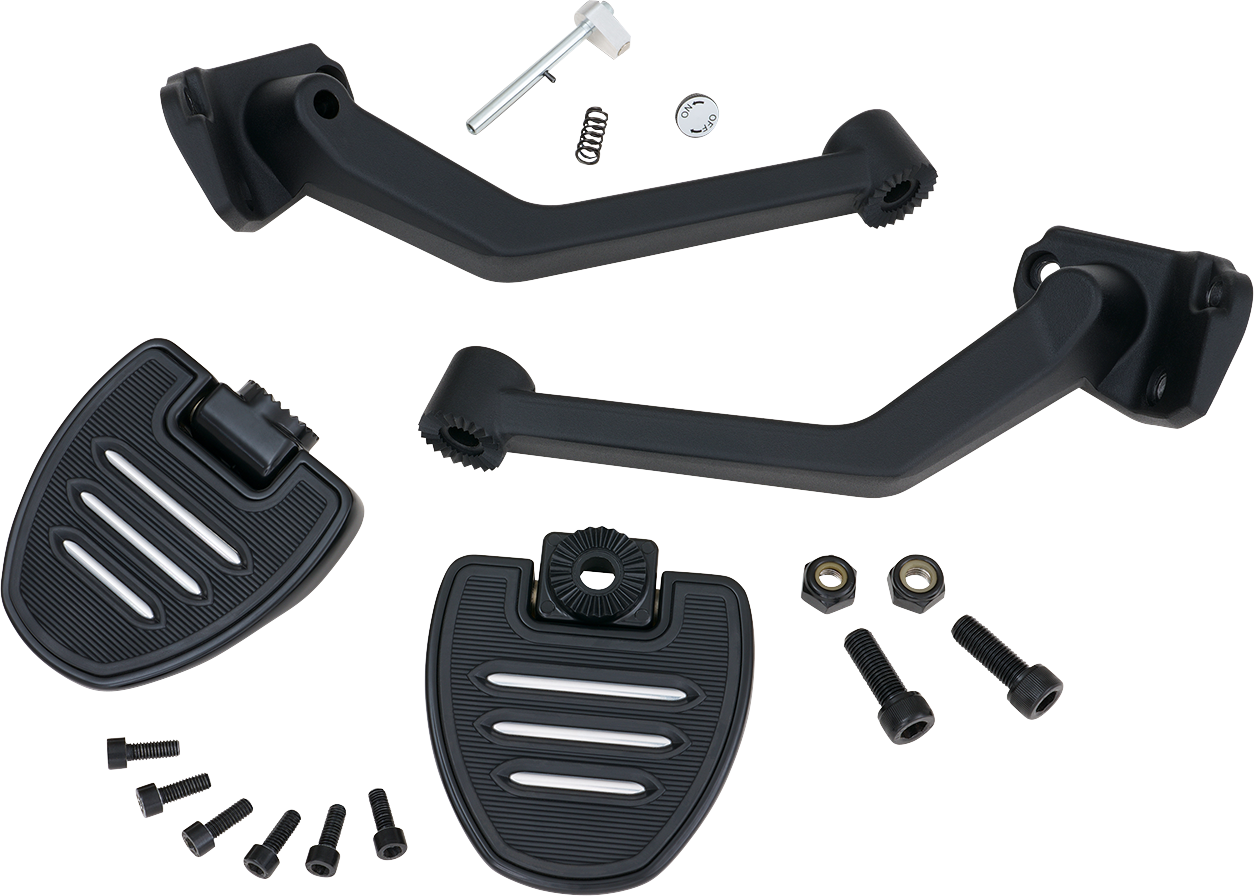 SHOW CHROME Adjustable Passenger Boards - Black - Ryker 41-413BK