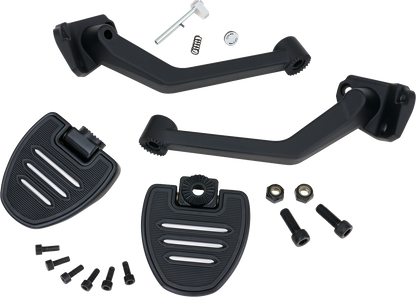 SHOW CHROME Adjustable Passenger Boards - Black - Ryker 41-413BK