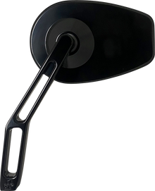 PRO-ONE PERF.MFG. Mirror - Micro w/V2 Cut-Out Stem - Oval - Black - Left 102100B