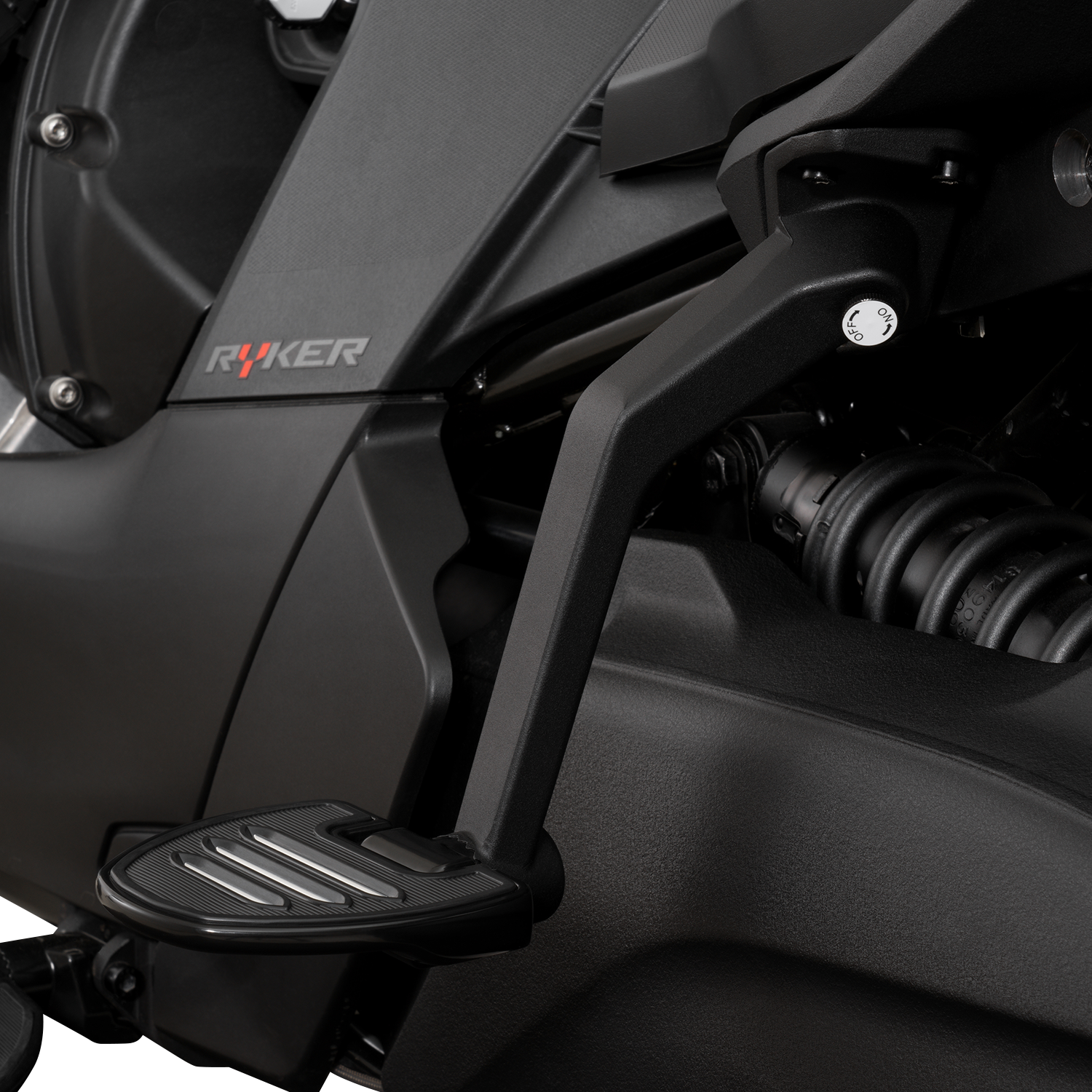 SHOW CHROME Adjustable Passenger Boards - Black - Ryker 41-413BK