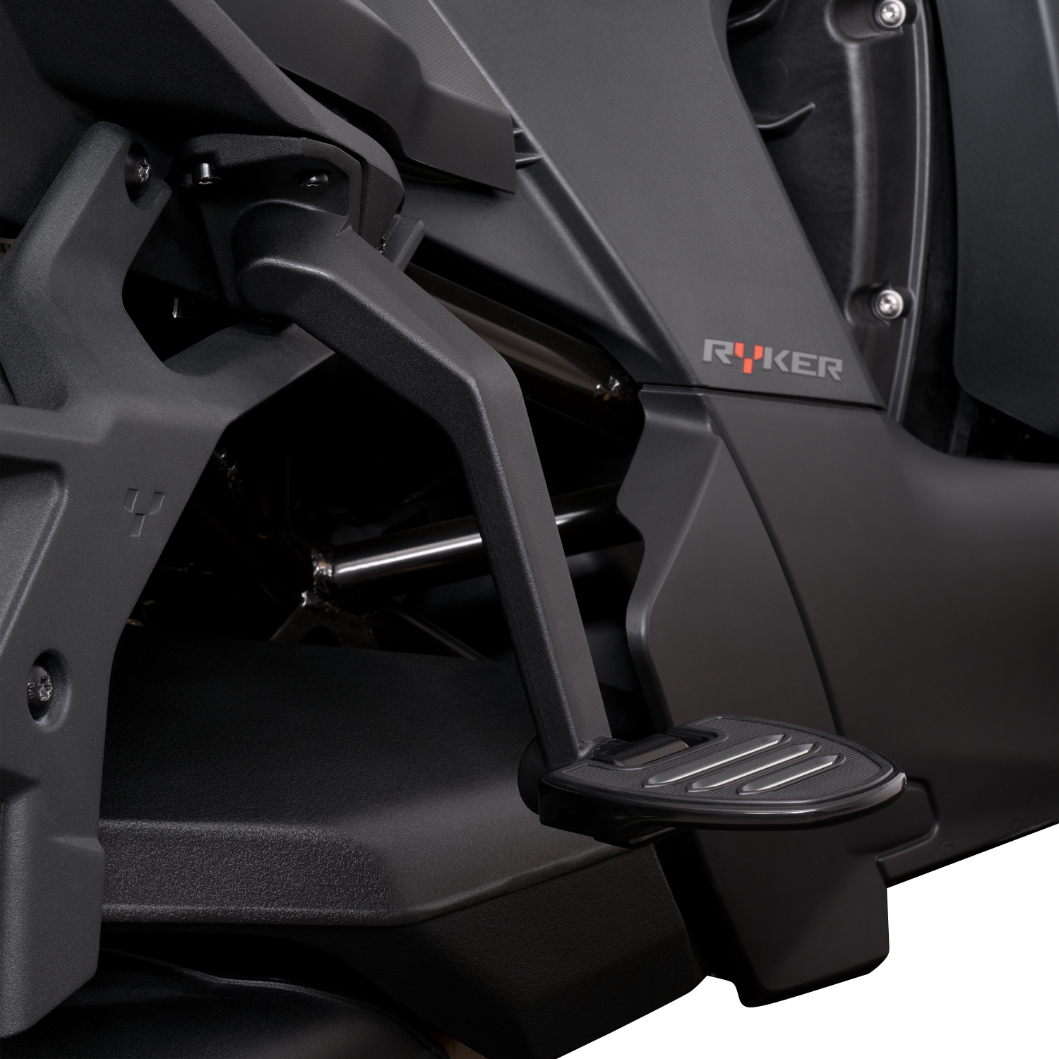 SHOW CHROME Adjustable Passenger Boards - Black - Ryker 41-413BK