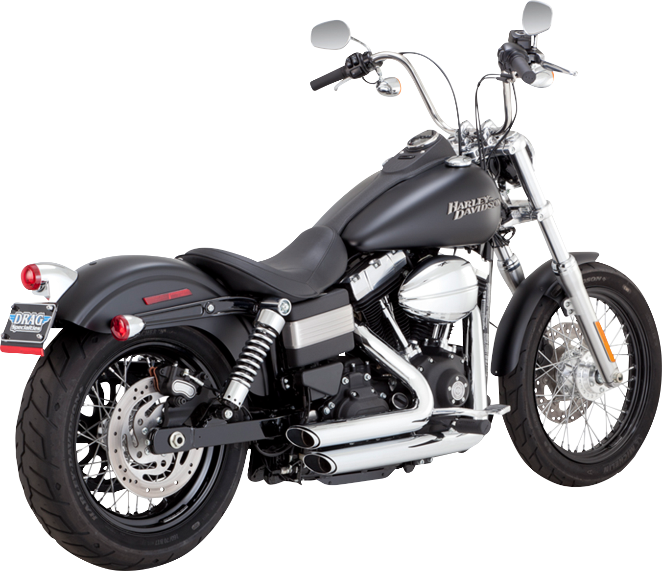 VANCE & HINES Shortshots Staggered Exhaust System - Chrome 17327