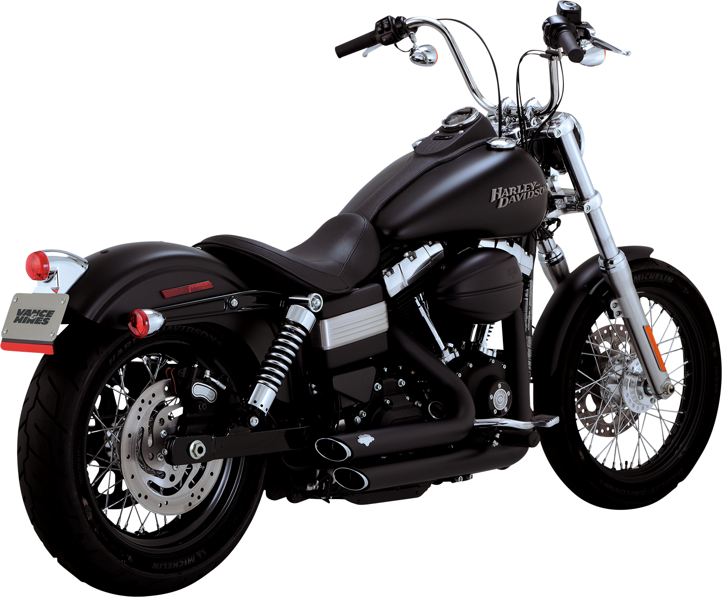 VANCE & HINES Shortshots Staggered Exhaust System - Matte Black 47327