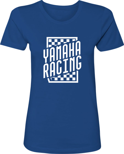 YAMAHA APPAREL Women's Yamaha Racing Check T-Shirt - Blue - Small NP21S-L3112-S
