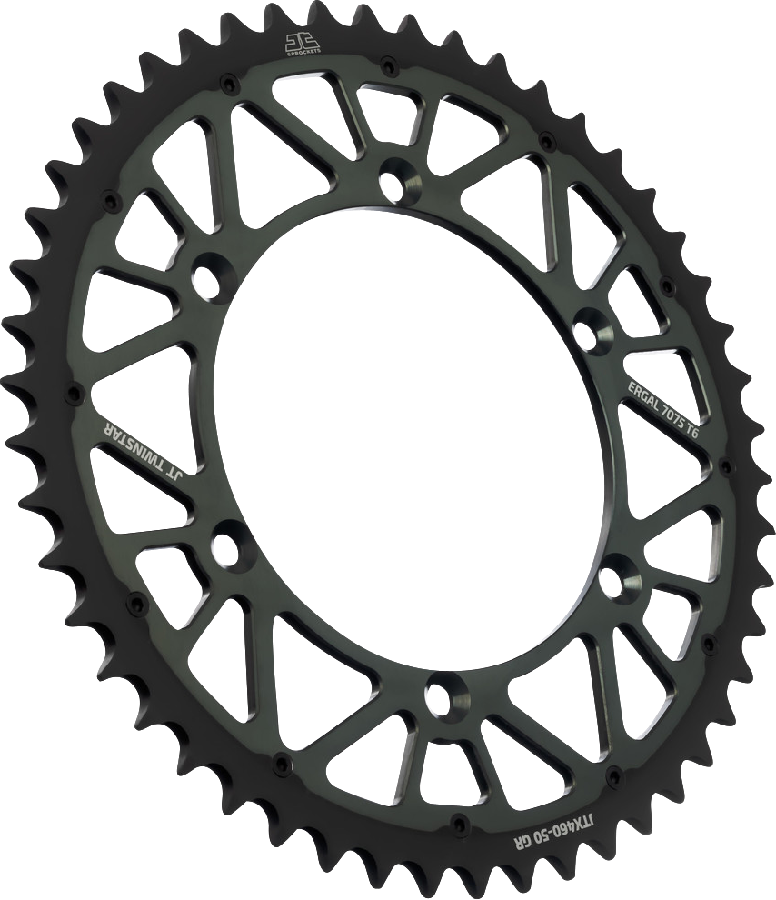 JT SPROCKETS Rear Sprocket - Twinstar - 50 Tooth - Graphite - Kawasaki/Suzuki JTX460.50GR