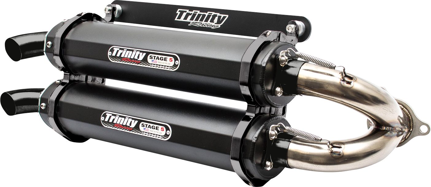 TRINITY RACING Stage 5 Slip-On Dual Muffler - Cerakote Black TR-4152S-C2