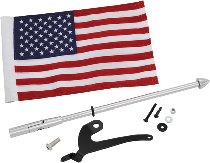 SHOW CHROME Folding Flag Pole - Left - Chrome - Can-Am - Spyder 41-203L