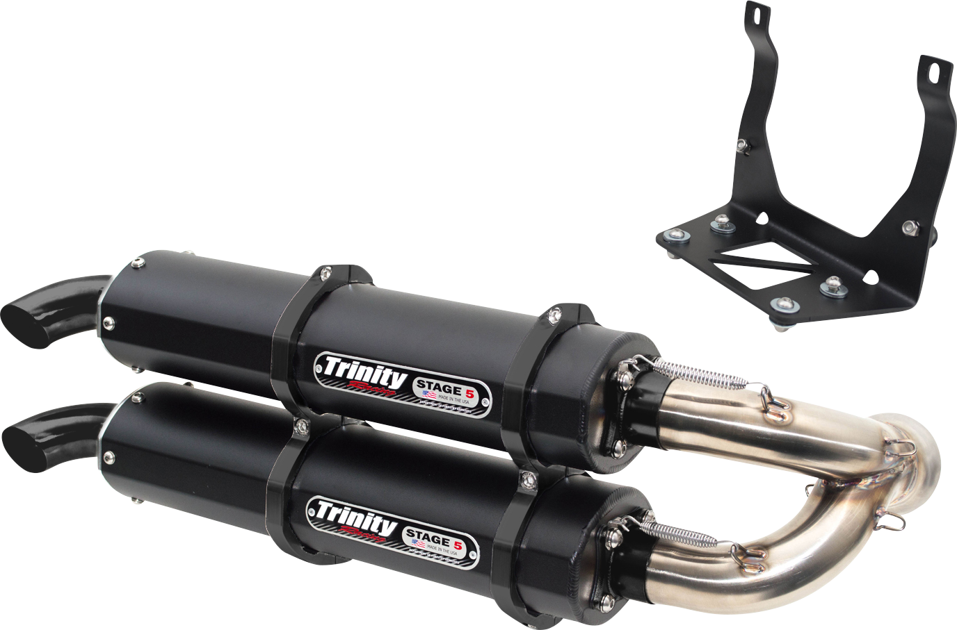 TRINITY RACING Stage 5 Slip-On Dual Muffler - Cerakote Black TR-4160S-C2