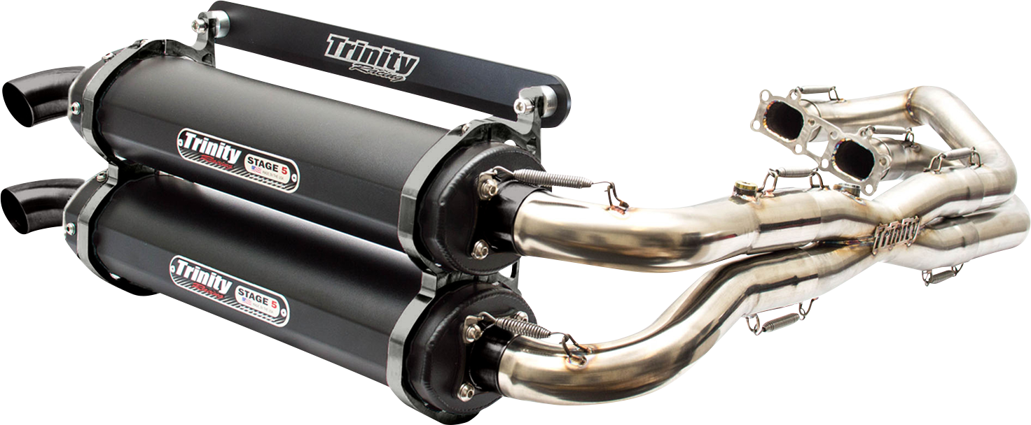 TRINITY RACING Stage 5 Dual Exhaust - Cerakote Black TR-4119D-C2